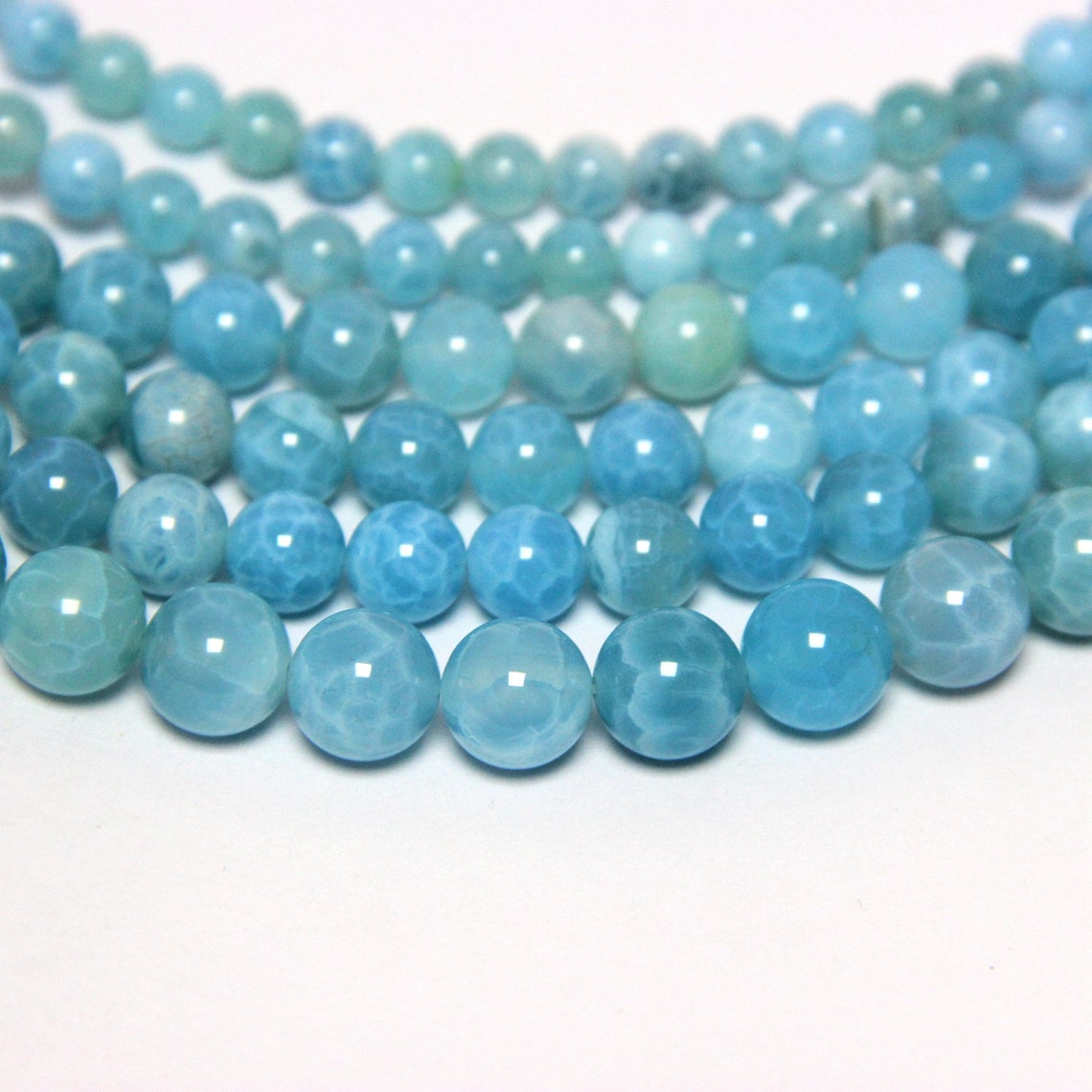 Blue Larimar Agate Beads 6mm 8mm 10mm Blue Gemstone Beads Etsy
