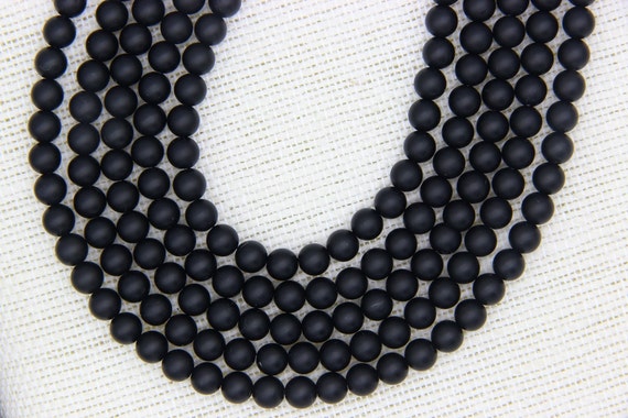 Matte Black Onyx Beads, Black Onyx Round Beads, 3mm 4mm 6mm 8mm 10mm 12mm Black Agate beads, Natural Black Mala Beads, Matte Gemstone Beads