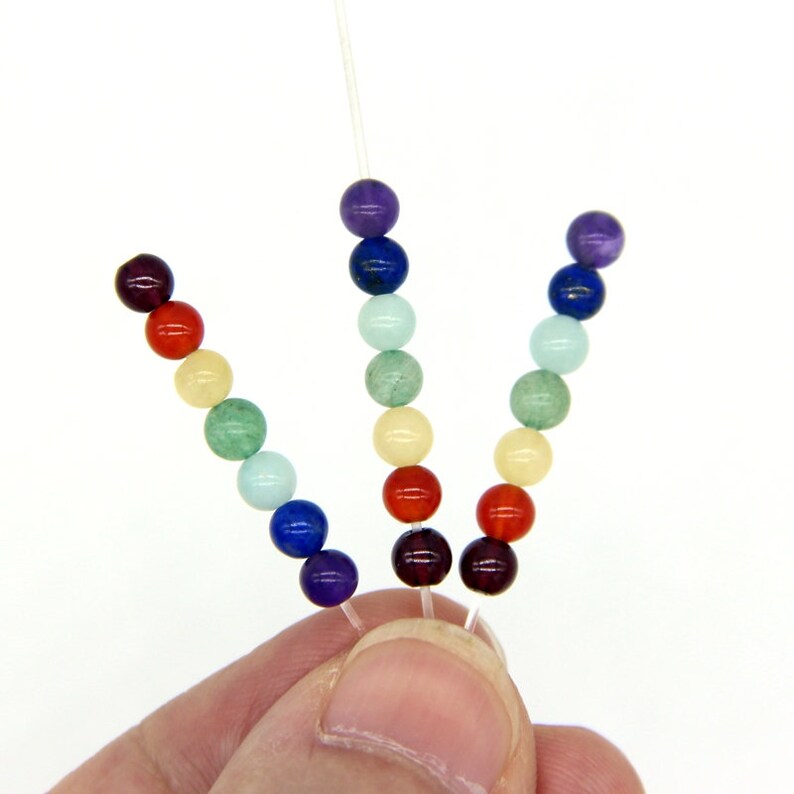 Chakra Beads 4mm 7 Chakra Beads Set Chakra Gemstones Beads Etsy