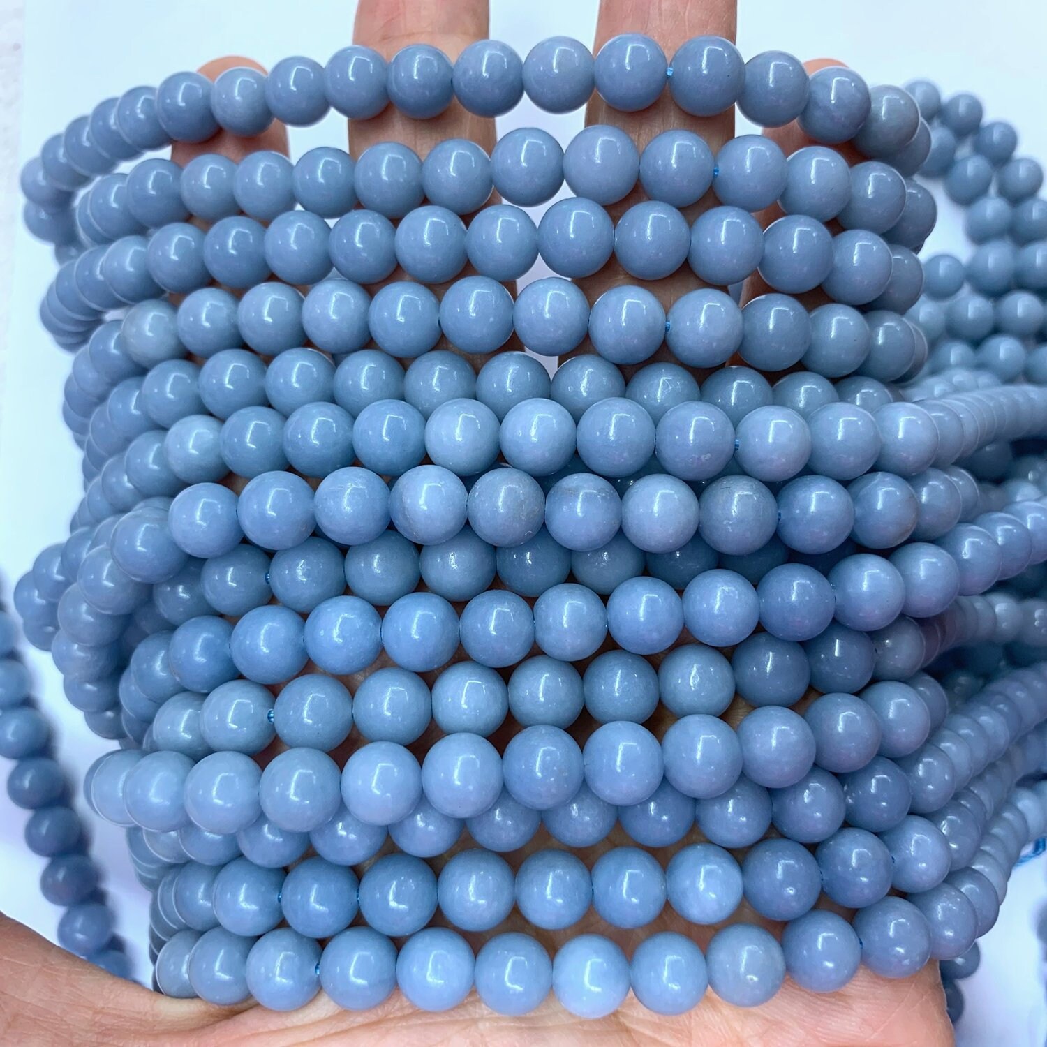 Natural Blue Angelite Beads 8mm 10mm Genuine Angelite Beads - Etsy