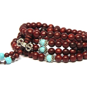 Sandalwood Mala Beads 108 Wood Mala Natural Red Sandalwood Mala 6mm 8mm Buddhist Prayer Beads Pray Meditation Healing Jewelry Mala Gift