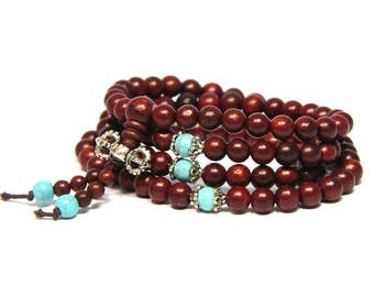 Sandalwood Mala Beads 108 Wood Mala Natural Red Sandalwood Mala 6mm 8mm Buddhist Prayer Beads Pray Meditation Healing Jewelry Mala Gift