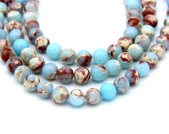 Snakeskin Jasper Beads 4mm 6mm 8mm 10mm Synthetic Snakeskin Jasper Aqua Terra Japser Blue Mala Beads Supplies Rusted Red Beads