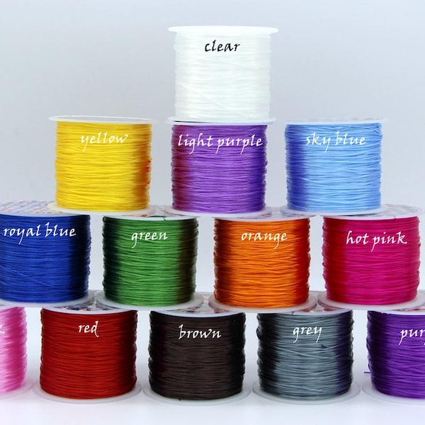 Elastic Cord Elastic Thread Stretch Crystal String Roll 0.8mm Stretch Cord Elastic Wire Stretch Ribbon Beading Thread Jewelry Cord