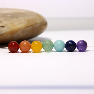 Chakra Beads 8mm Set Chakra Stone Set 7 Chakra Gemstone Beads Chakra Mala Beads Gemstones for Chakra Jewelry Healing Yoga Meditation Beads