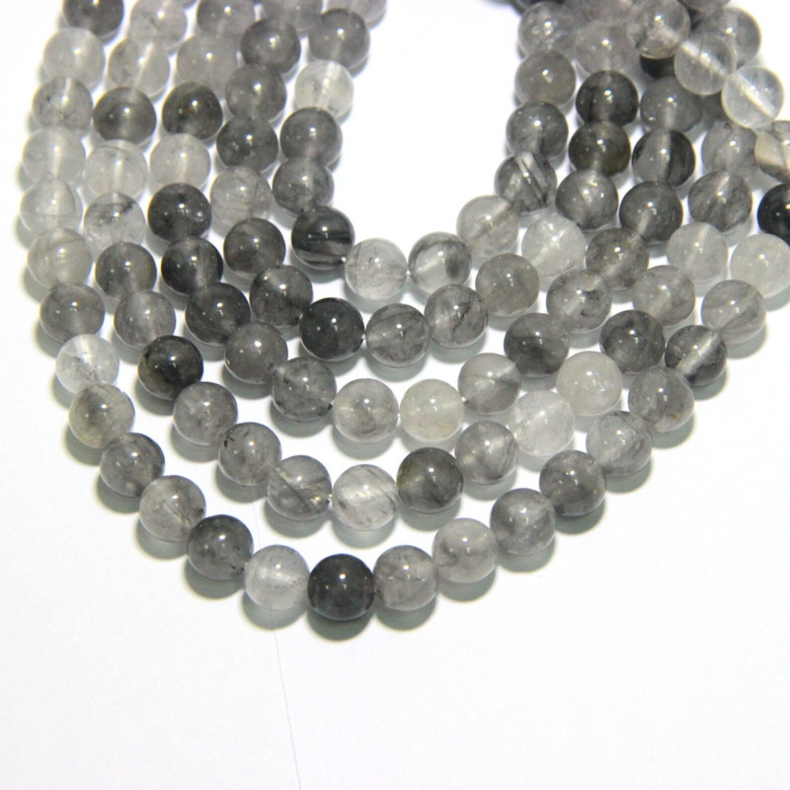 Gray Quartz Beads 6mm 8mm 10mm Cloudy Quartz Natural Gray Etsy