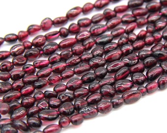 Red Garnet Nugget Beads 3-6MM Grade AA Tiny Garnet Pebble Beads Natural Red Gemstone Chips Tumble Beads Irregular Shape Nugget