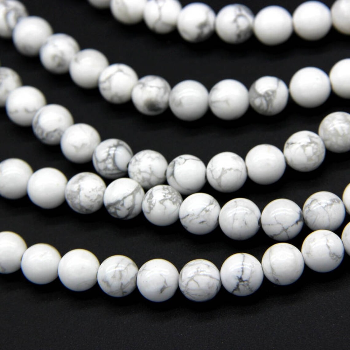 White Howlite Beads 4mm 6mm 8mm 10mm 12mm White Marble Beads Etsy