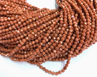 Tiny Red Sandstone Micro Faceted Beads 2mm 3mm 4mm, Small Sandstone Spacer Beads, Red Gemstone Beads For Delicate Necklace Bracelet Earring