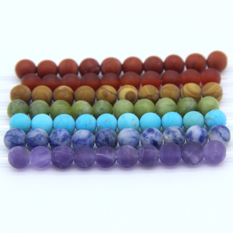 7 Chakra Beads Matte 6mm Set Chakra Gemstone Beads 70PCS Etsy
