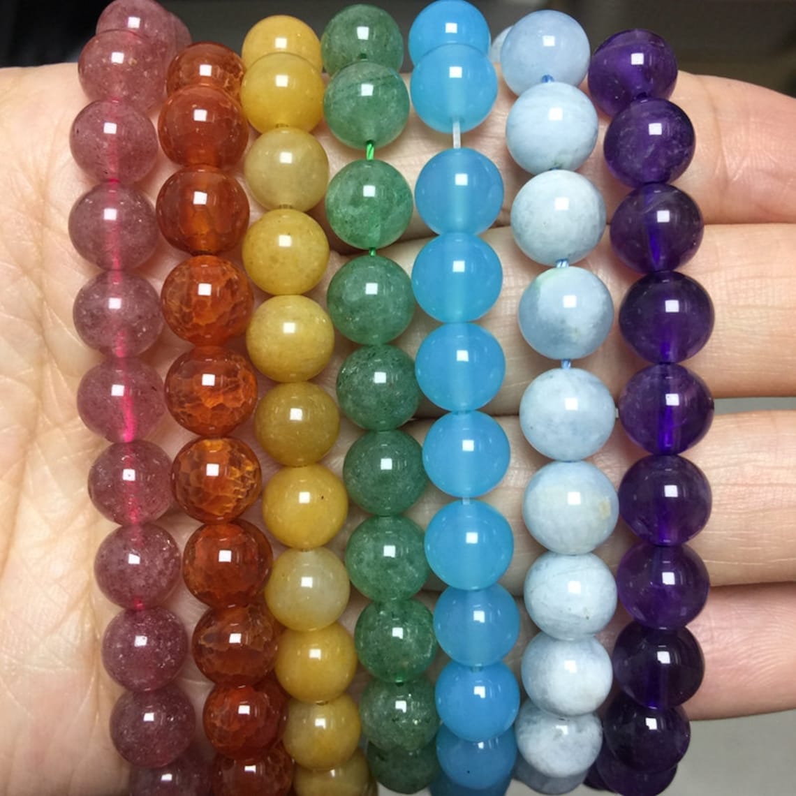 7 Chakra Beads Set 8mm Chakra Stone Set 7 Chakra Gemstone Etsy
