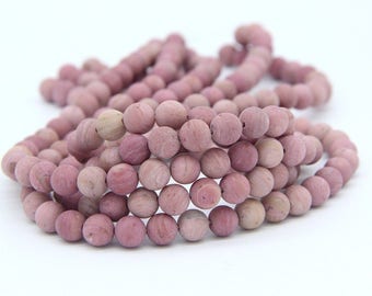 Matte Rhodonite Beads 4mm 6mm 8mm 10mm Pink Rhodonite Beads Natural Pink Gemstone Rhodonite Mala Beads Pink Semi Precious stones Pink Mala