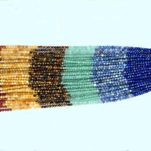 7 Chakra Beads Faceted 4mm Full String,Set Chakra Rainbow Gemstone Beads, Small 7 Chakra Beads, Healing Chakra Jewelry Supplies, Yoga Beads image 5