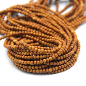 Tiny Olive Wood Round Beads 2.5mm 2.7mm 3mm 4mm High Quality, Natural Small Olive Wood Spacer Beads, Brown Wood Rosary Beads