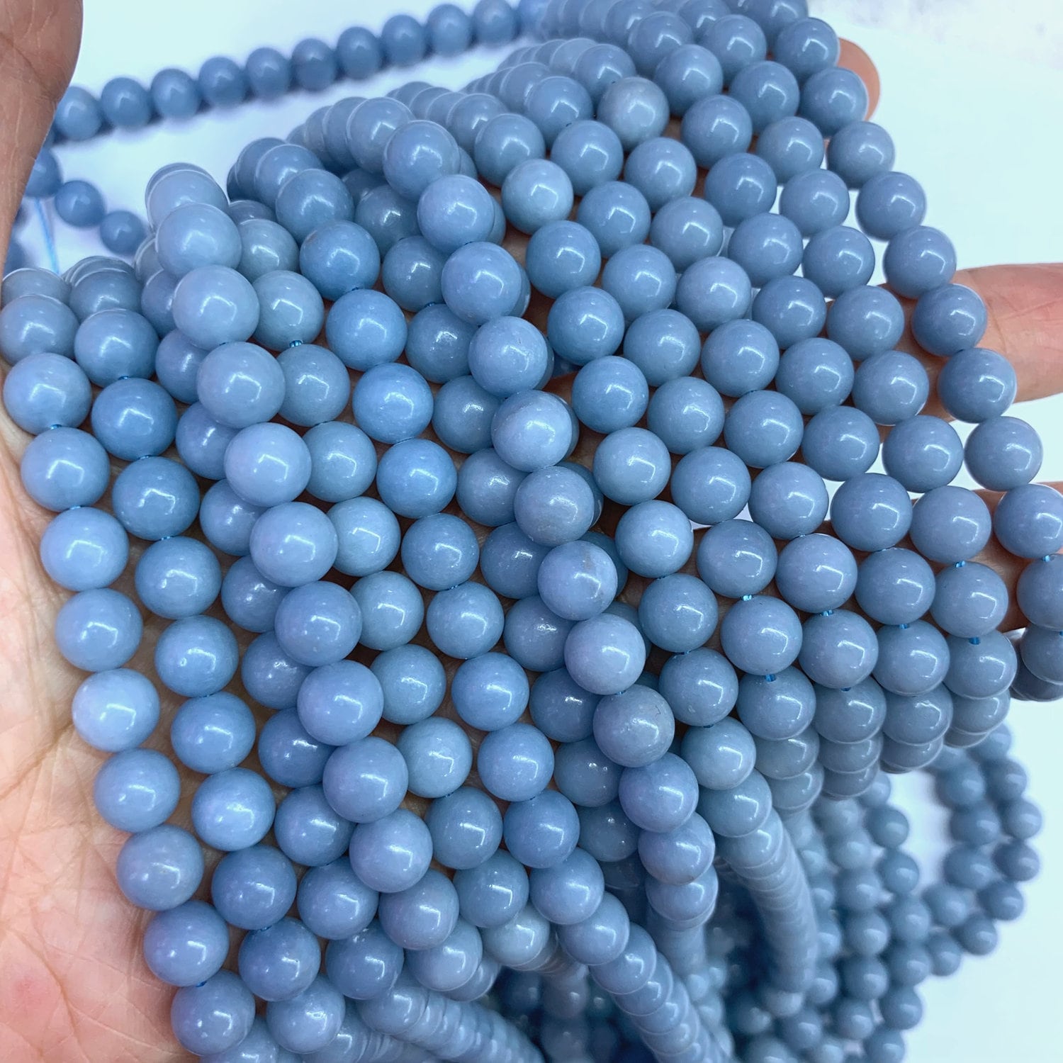 Natural Blue Angelite Beads 8mm 10mm Genuine Angelite Beads - Etsy