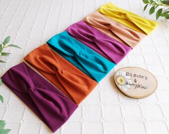 Organic faux twist knot adult  headband, Avaliable in 6 colours. Twist headband. Yoga headband. Turban headband, wide headband.