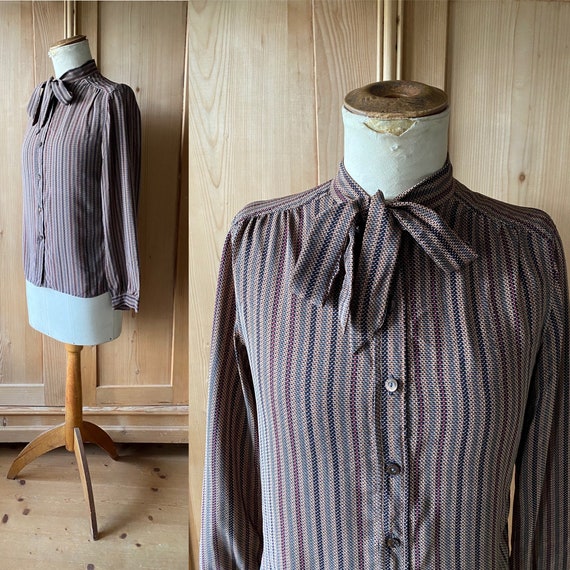 1970s silk Celine blouse, Celine Paris
