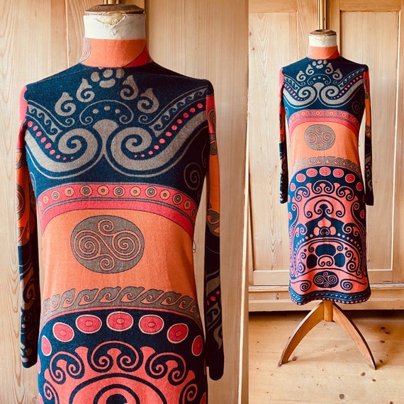 1970s wool Leonard Paris dress