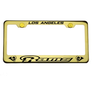 Los Angeles Rams Electrochemical Mirror Gold Stainless Steel License Plate Frame