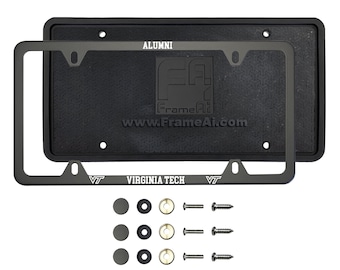 Frame Generation Custom Matte Black License Frame ALUMNI of Virginia Tech