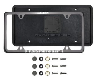 Frame Generation Custom Matte Black License Frame Florida State University Seminoles Alumni