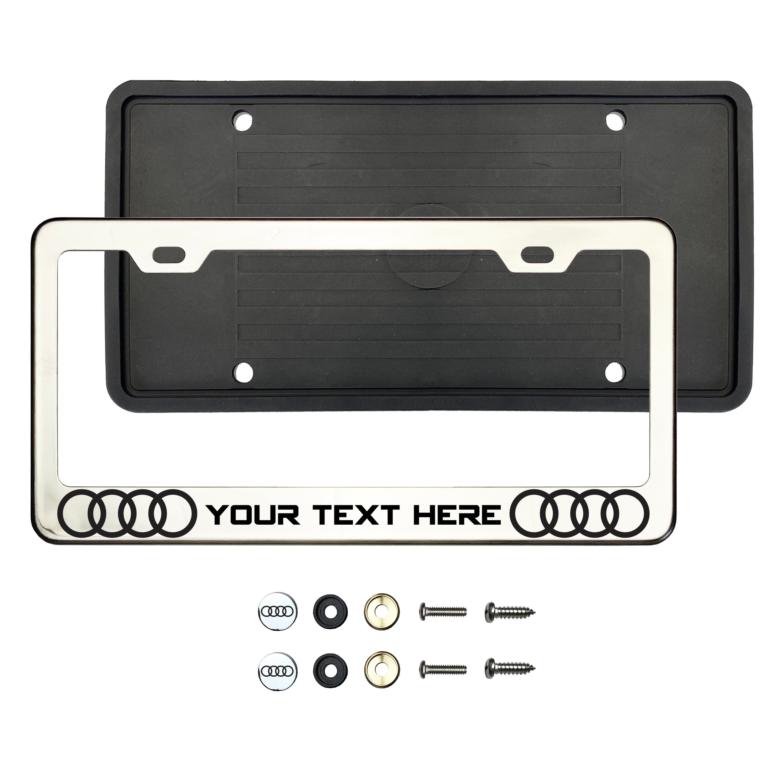 Black audi sale license plate frame