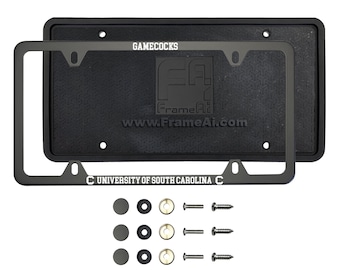 Marco personalizado negro mate para matrícula de la Universidad de Carolina del Sur, de Frame Generation.