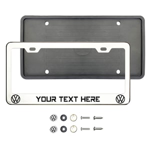Customize Polish Stainless Steel Silver or Black Lettering Customize Laser Engraved License Plate Frame Holder