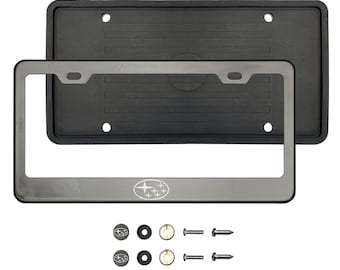 Black Chrome Customized Polish Stainless Steel Laser Engraved License Plate Frame Holder with Silicone Back Guard