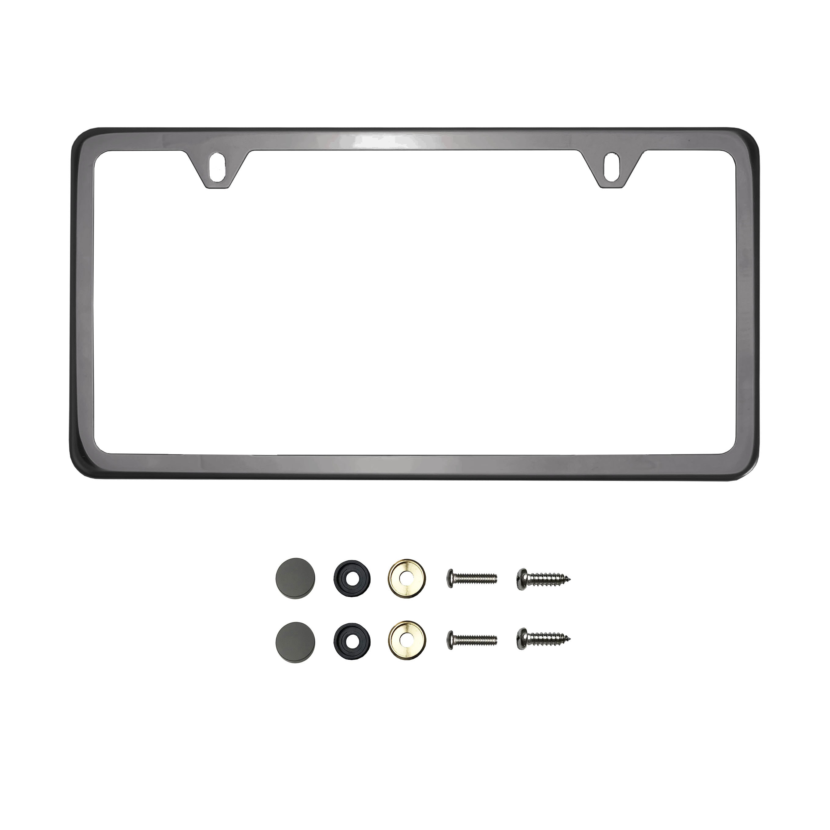 For Maserati License Plate Frame Matte Black W/Chrome Logo Engraved