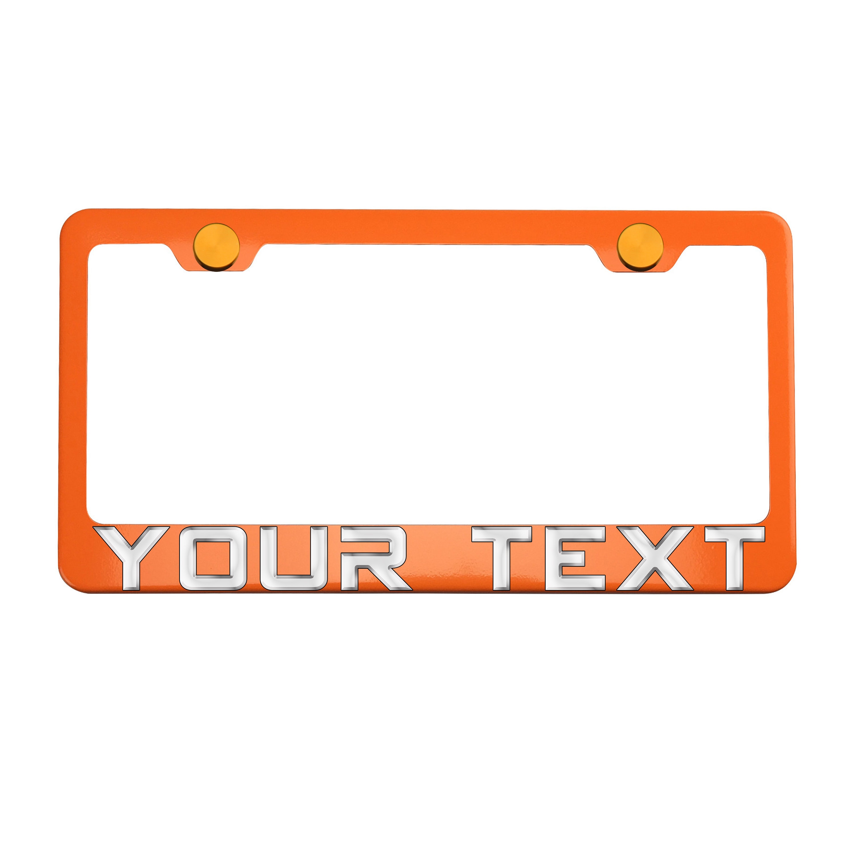 Custom 3D Metal Text Letter Orange License Plate Frame w/ Etsy