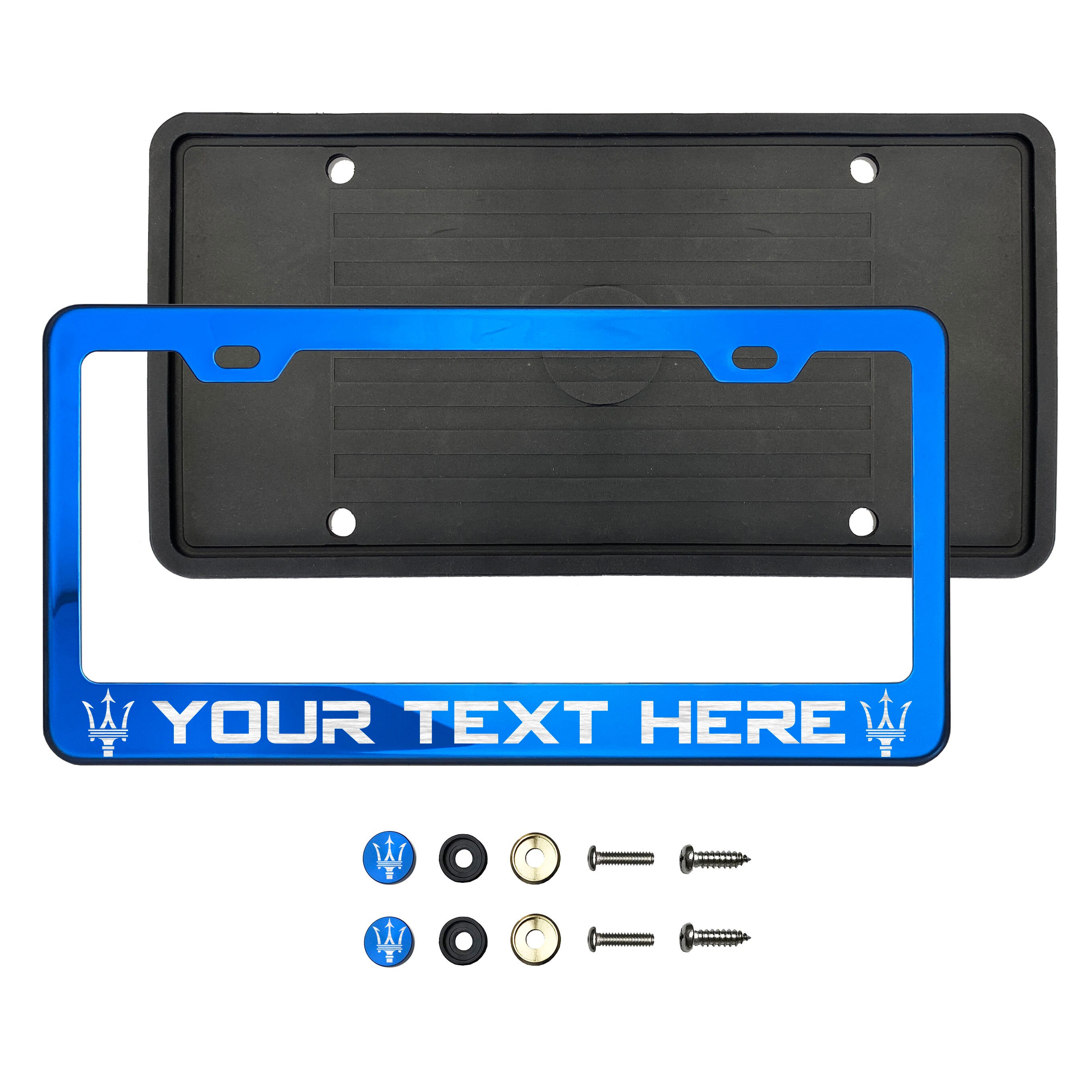 Gold Chrome License Plate Frame 304 Stainless Steel Laser - Foto 6