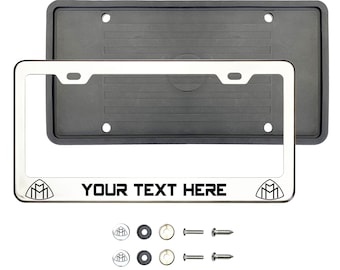 maybach Polish Stainless Steel Silver or Black Lettering Customize Laser Engraved License Plate Frame Holder