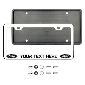 Ford Polish Stainless Steel Silver or Black Lettering Customize Laser Engraved License Plate Frame Holder