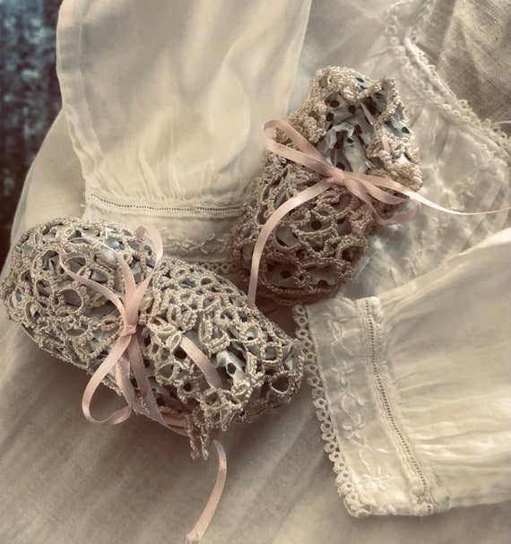 Lace Baby Booties Tatted Baby Booties Handmade Lac
