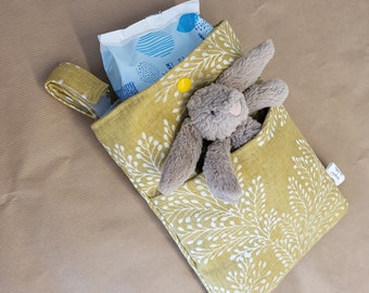 Buggy Bag, Mustard Yellow & Silver Recycled Fabric