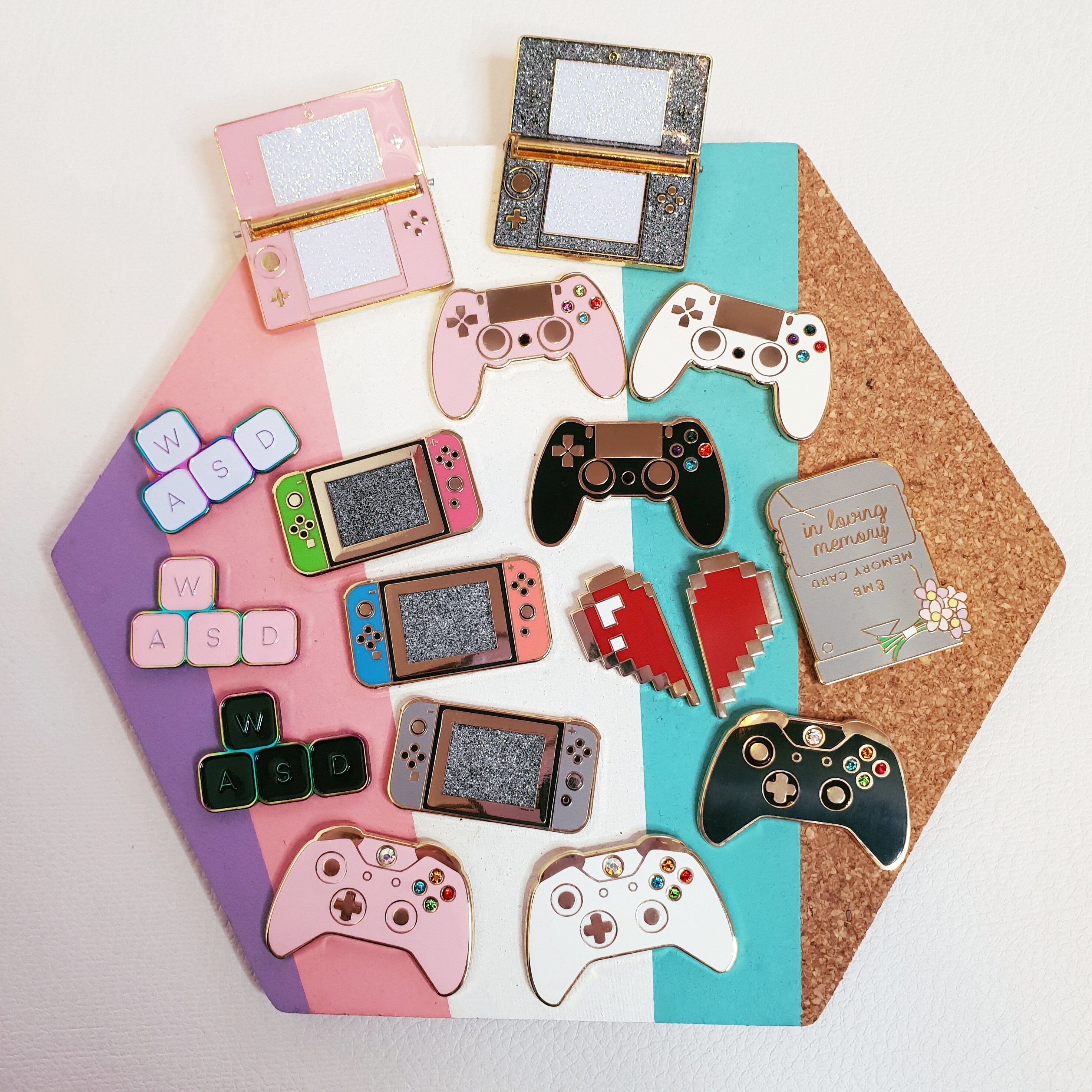 Gaming Enamel pins Ps4 Xbox Switch WASD PC Memory Card Etsy