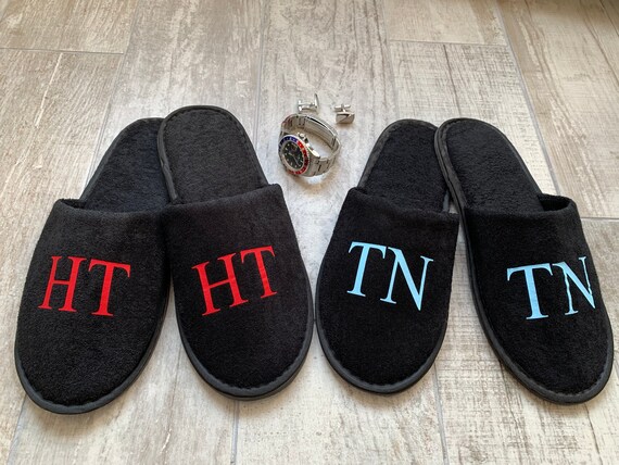 mens monogram slippers