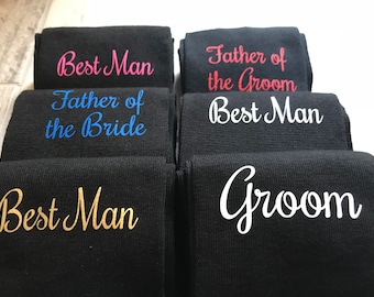 Groomsmen socks, groom socks, personalised socks, groom gift, usher socks, best man socks, father of the bride socks, wedding gift, present