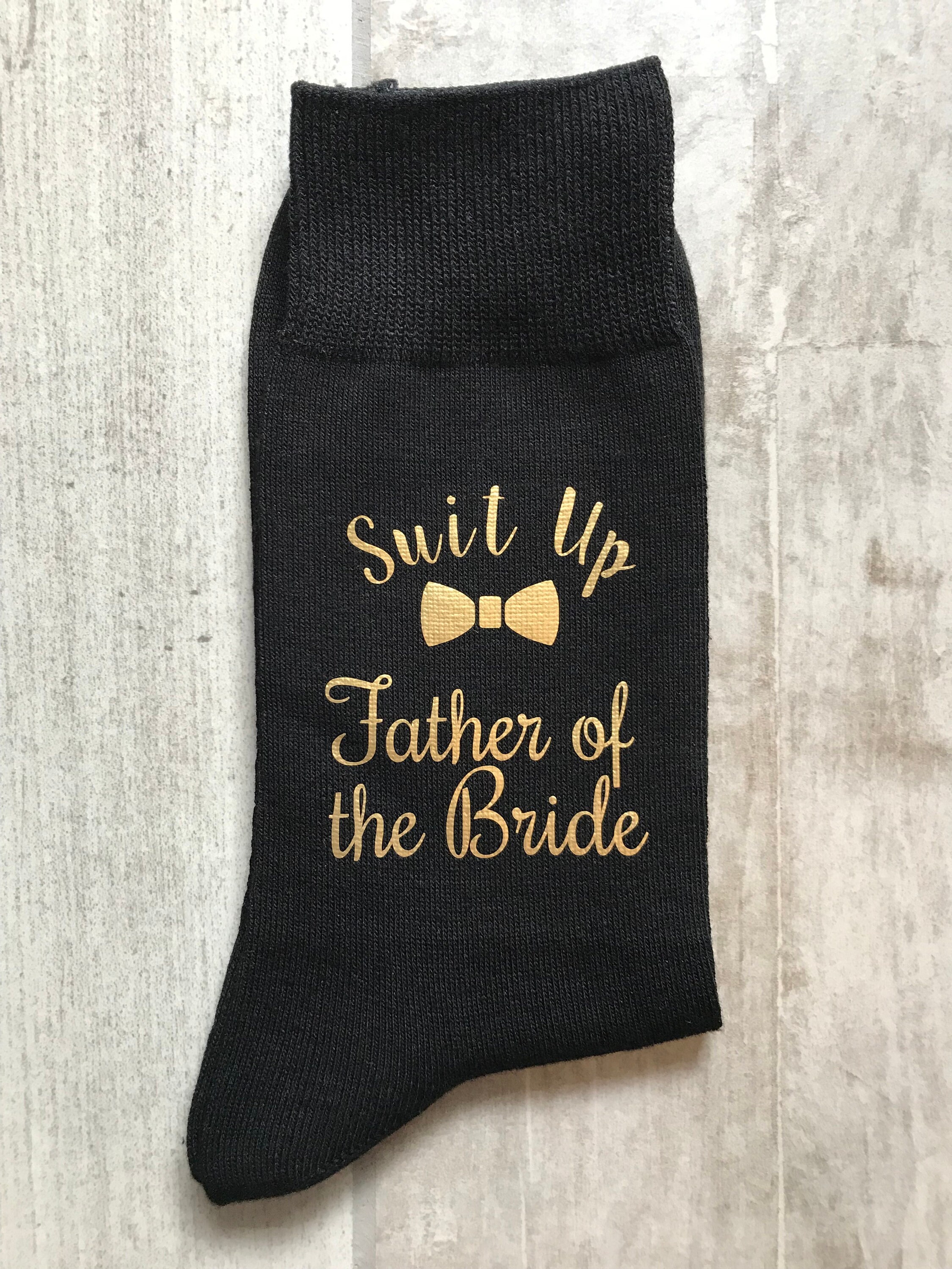 Image of Suit Up Socks, Personalised Groom Usher Socks Best Man Socks, Father Of The Bride Sock, Groomsman