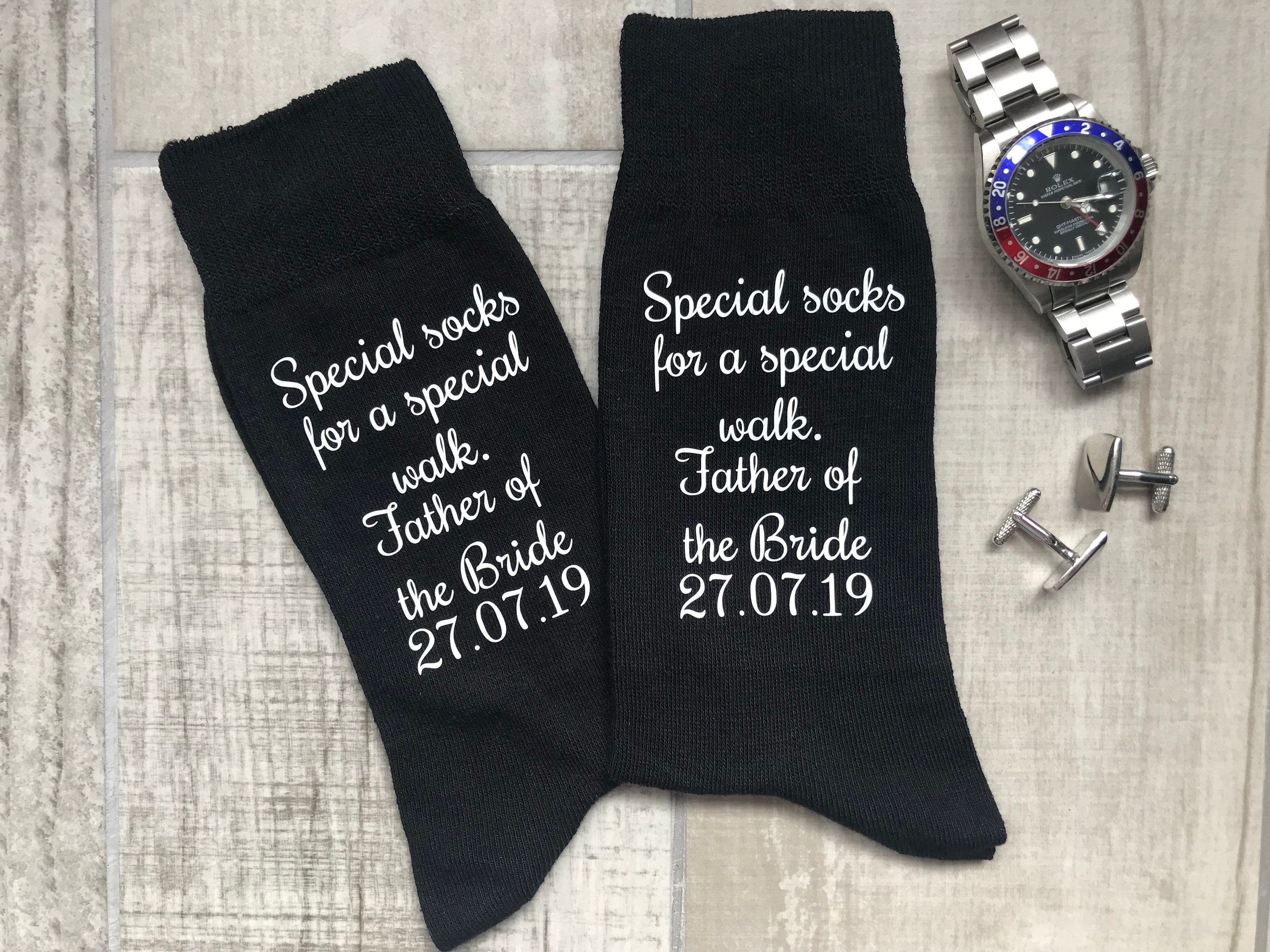 Image of Personalised Socks, Groomsmen Groom Best Man Father Of The Bride Special Socks For A Walk Gift