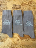 Personalised Groom Socks: Beige Wedding Socks for Groomsmen