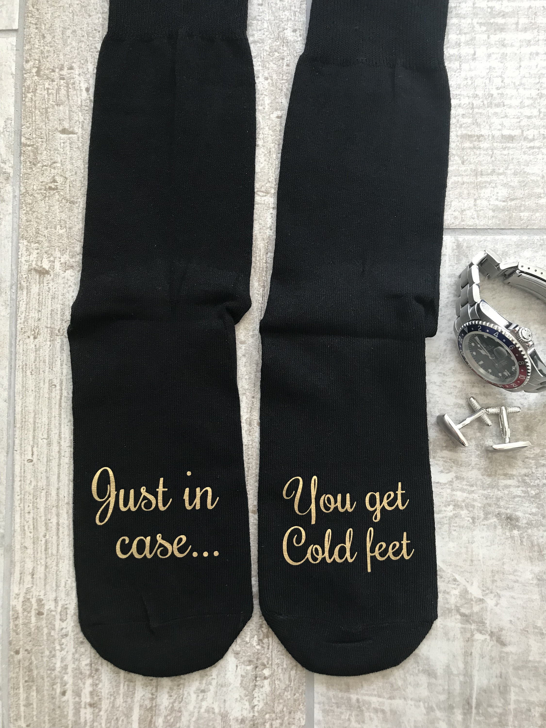 Just in Case You Get Cold Feet Socks Groom Socks Groomsmen Etsy