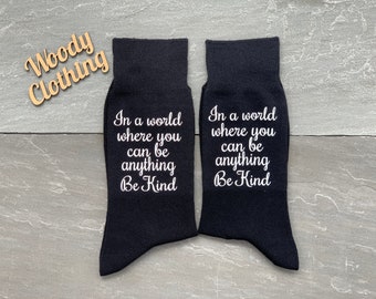In a world where you can be anything be kind socks, Be kind gift, Mental Health Awareness Socks, Women's Men's, pride socks