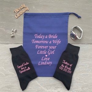 Personalised Father of Bride Socks & Gift Bag: Special Walk
