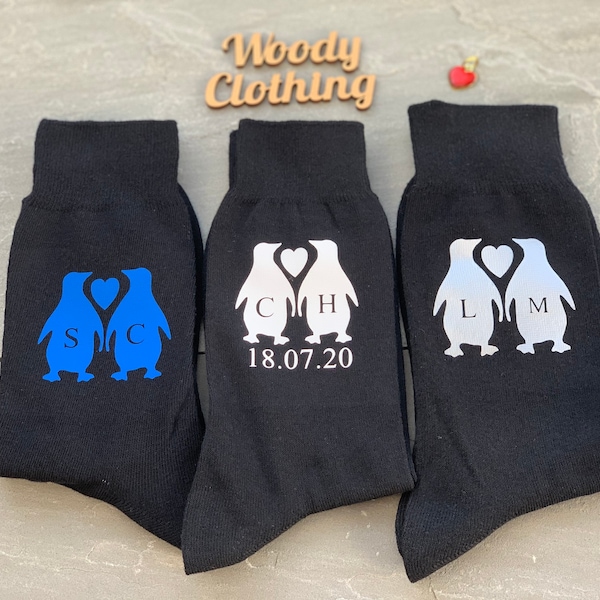 Valentines day socks, penguin lovers, i love my girlfriend socks, penguin gift, gift from girlfriend, pride socks, novelty, valentines gift