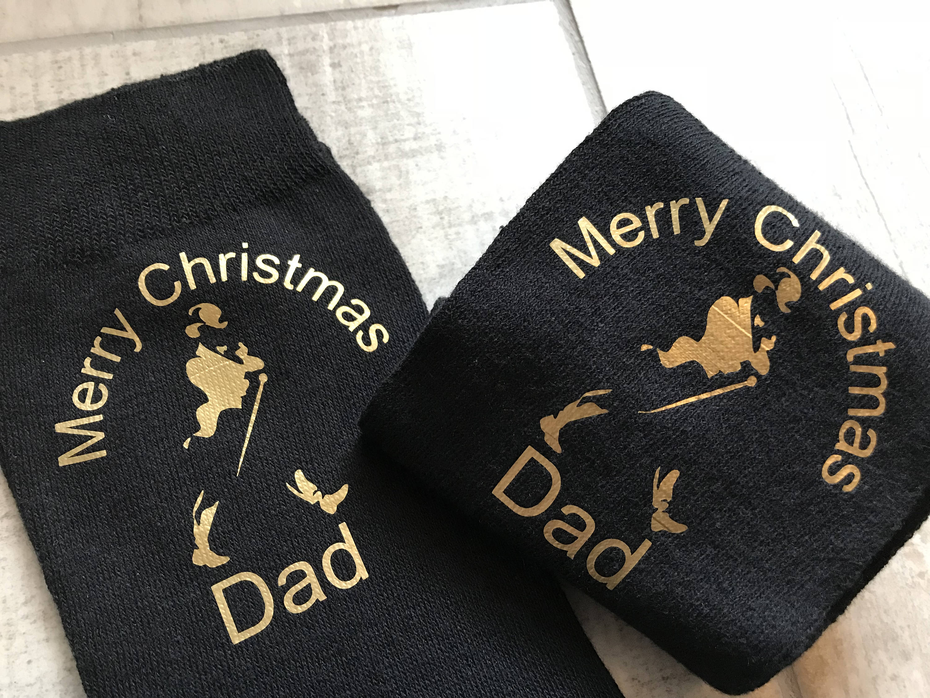 Image of Mens Black & Gold Christmas Gift Socks
