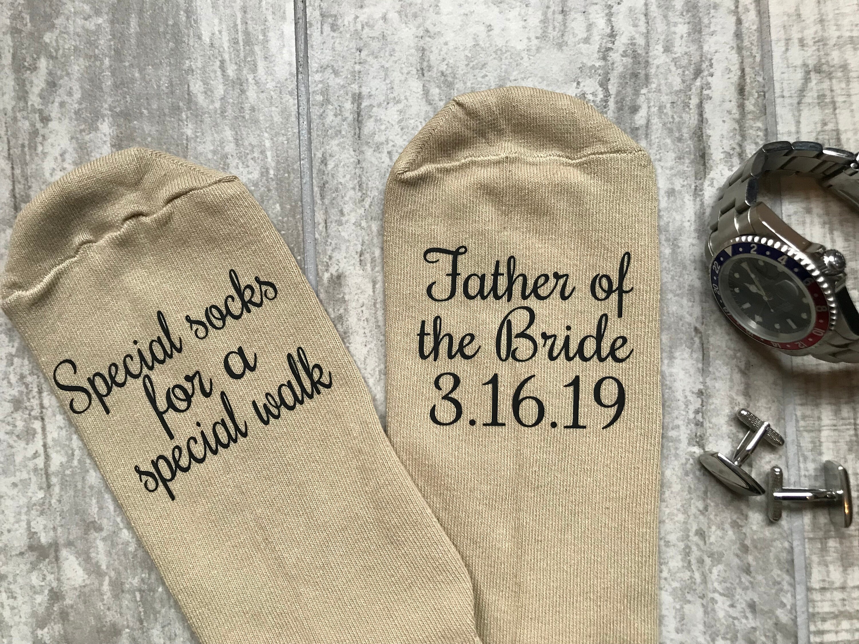 Image of Special Socks For A Special Walk Father Of The Bride Beige