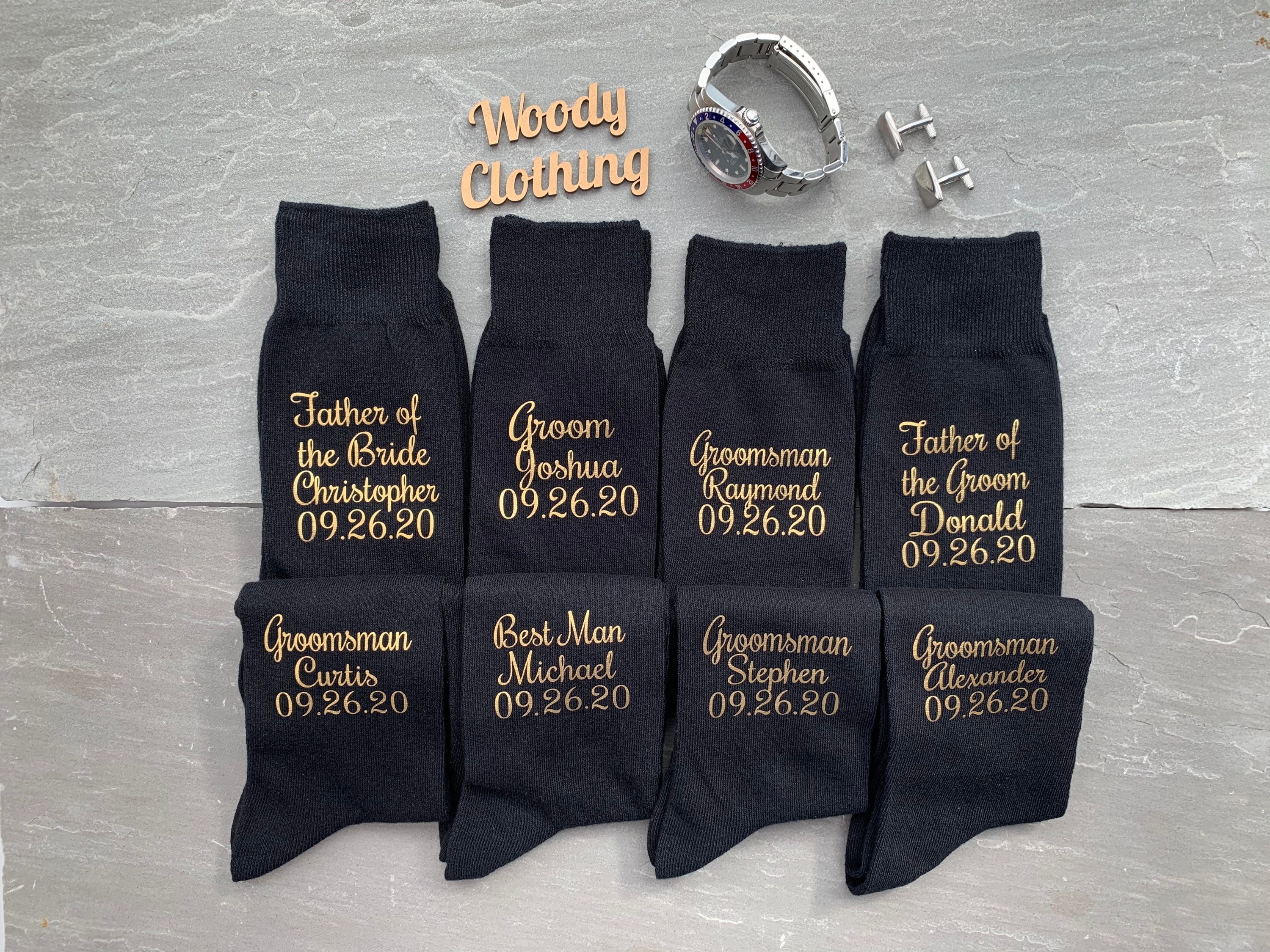 Image of Groom Socks, Groomsmen Personalised Groom Gift, Usher Best Man Father Of The Bride Wedding Gift