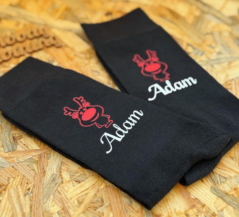 Personalised Reindeer Christmas Socks, Men's, Women's, Kids, Secret